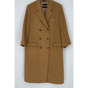 Saks Fifth Avenue Double-Breasted Camel Trench Coat